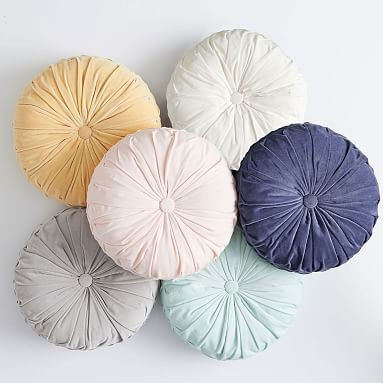 Velvet Pleated Round Pillow | Pottery Barn Teen