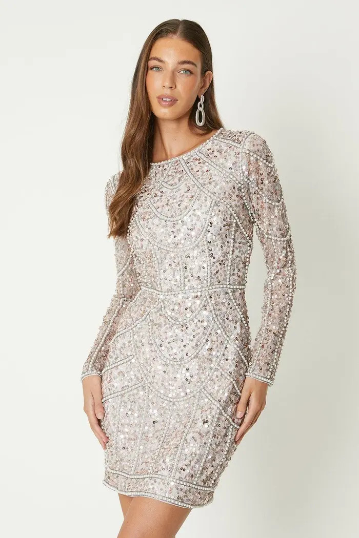 Long Sleeve Sequin Mini Dress | Nordstrom
