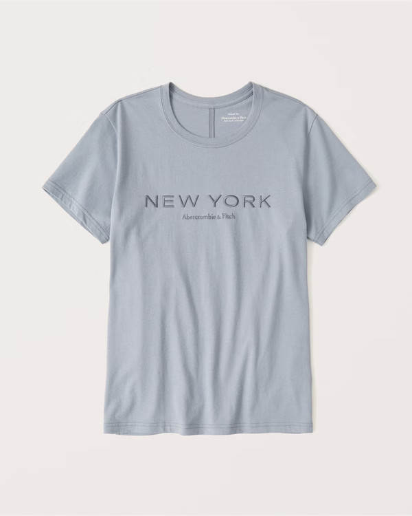 Women's Short-Sleeve Relaxed Logo Tee | Women's Up to 30% Off Select Styles | Abercrombie.com | Abercrombie & Fitch (US)
