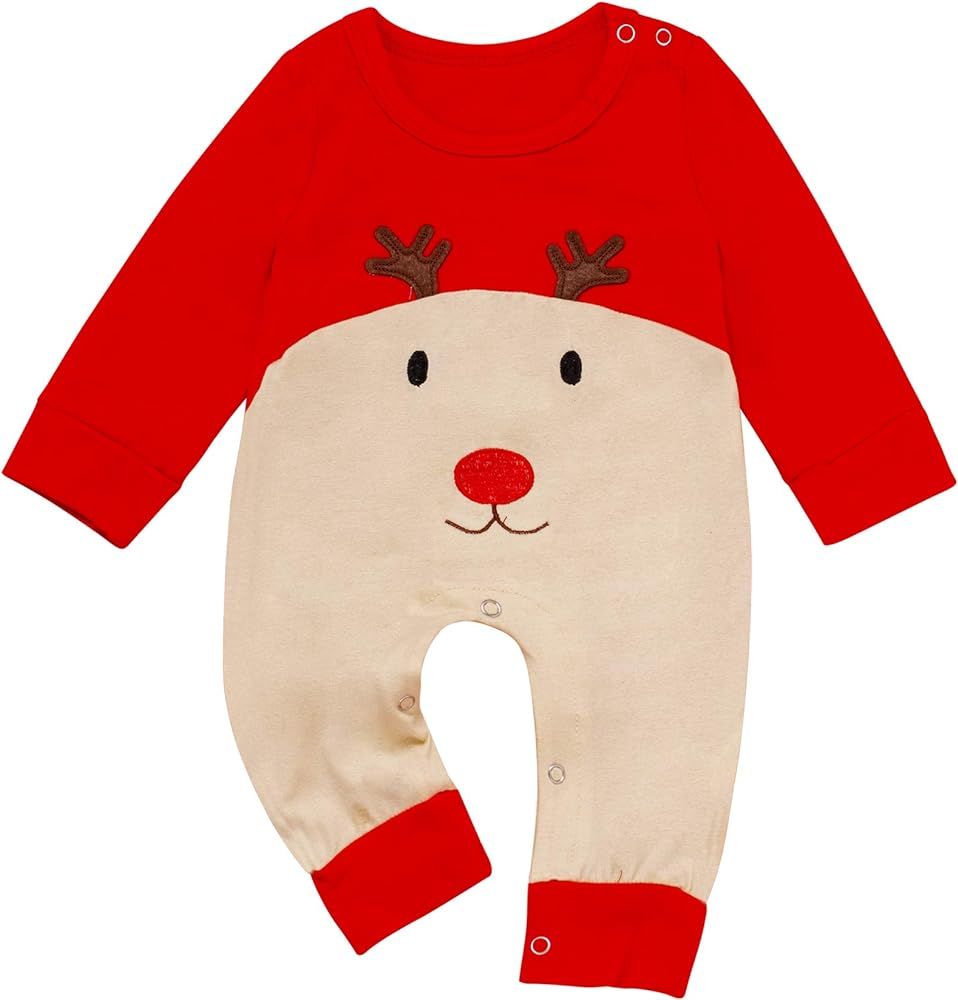Fantasy Era Infant Baby Boy Girl Snowman Outfit Newborn Long Sleeve Clothes Pajamas One-Piece Romper | Amazon (US)