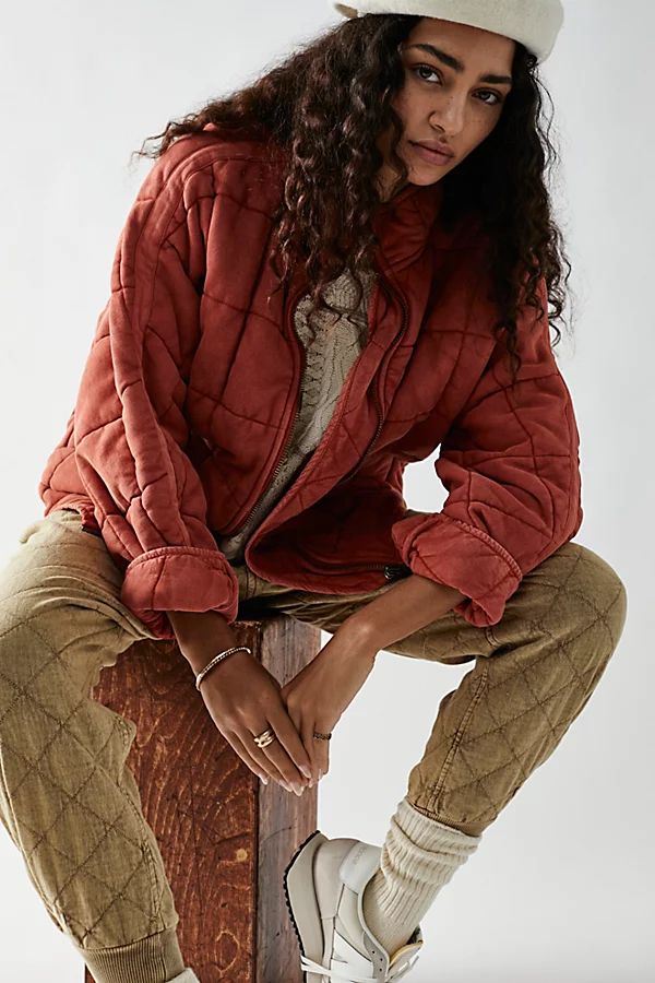 Dolman Quilted Knit Jacket by Free People, Myrrh, L | Free People (Global - UK&FR Excluded)