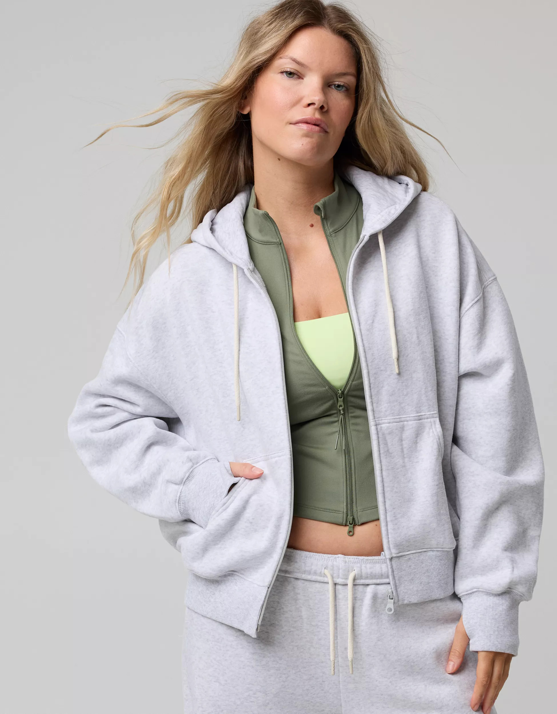 OFFLINE By Aerie Cloud Fleece Classic Full Zip Sweatshirt | Aerie