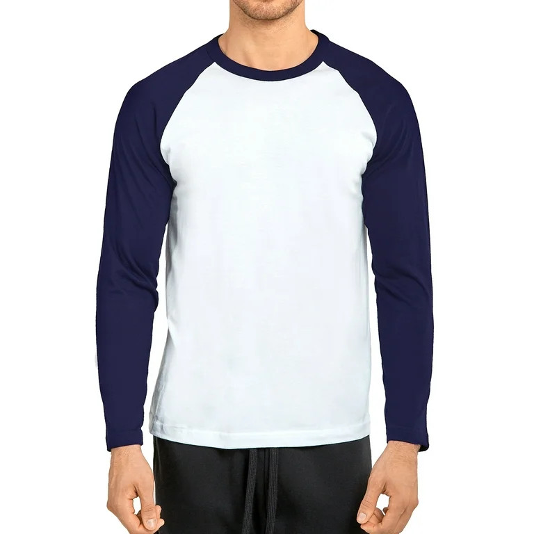 Men's Long Sleeve Baseball T-Shirt Jersey Raglan Two-Tone Active Tee | Walmart (US)