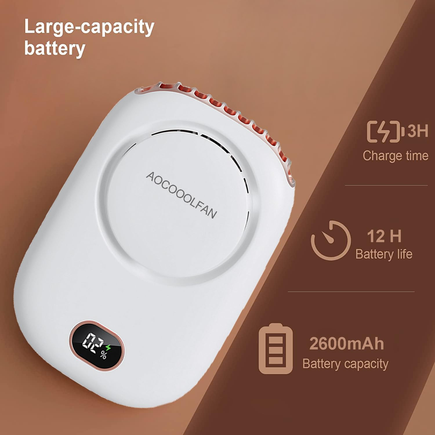 AOCOOLFAN Portable Neck Fan, Mini Small Personal Handheld Fan USB Rechargeable 3 Speed for Girls ... | Amazon (US)
