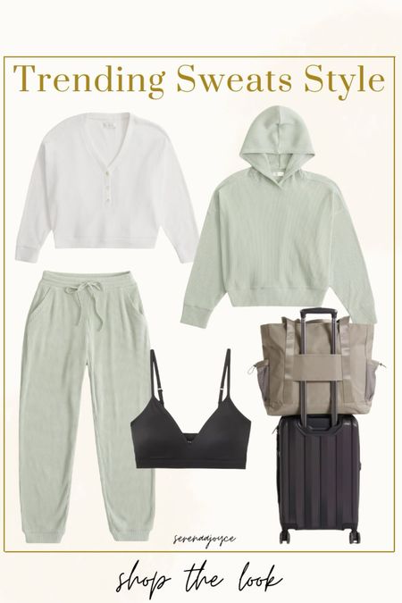 Abercrombie sale! The color is this matching sweatpants set from Abercrombie is absolutely stunning to wear as a winter to spring transition outfit! This would also make such a cute airport outfit and travel outfit

#LTKmidsize #LTKSeasonal #LTKsalealert