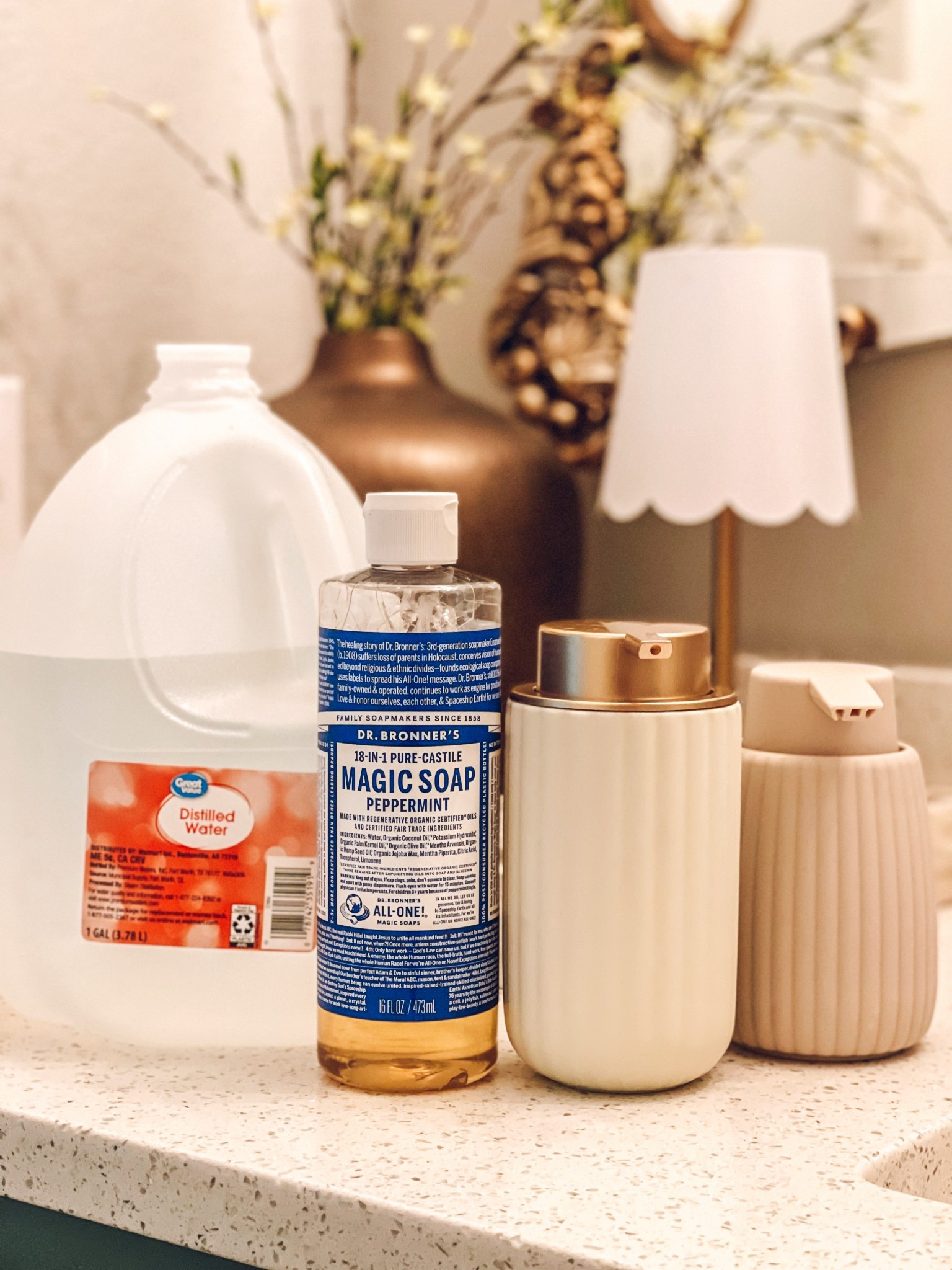 Picked up the cutest hand soap dispensers from Walmart this week + got the only 2 ingredients needed to make your own hand soap! Money saving hack for sure!! 

DIY Hand Soap:
•1/4 cup Castille Soap (scent of your choice)
•Fill rest of dispenser with distilled water
THAT’S IT! 🤯
Walmart, home, bathroom, Walmart home, mom hacks, hand soap dispenser, Drew Barrymore home, beautiful by Drew Barrymore, mainstays Walmart 

#LTKFamily #LTKHome #LTKBeauty