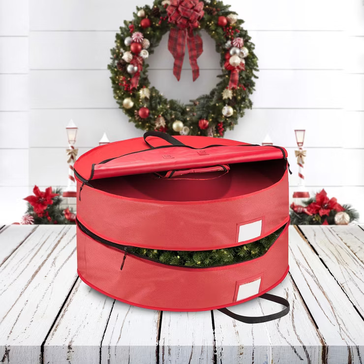 OSTO Double Attached Christmas Wreath Storage Bag Holder, Tear-Proof Extra Strong 600D Oxford, Po... | Target