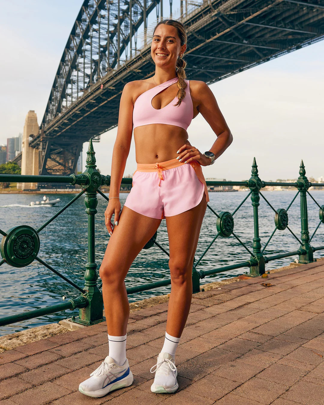 Accelerate 3" Mid-Rise Running Short - Cantaloupe-Marshmallow | LSKD | LSKD