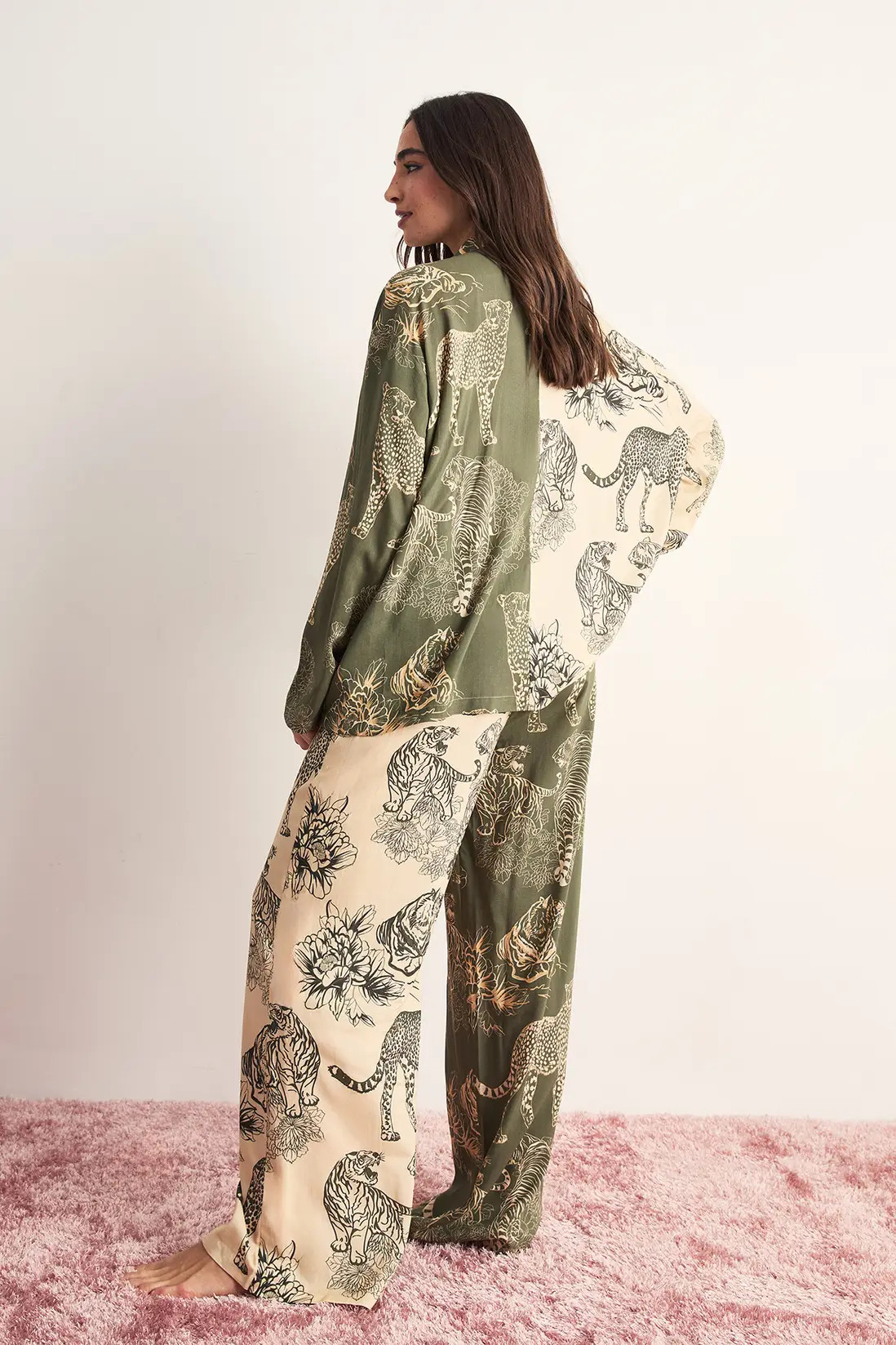 Khaki Tiger Splice Trouser Pajama Set | Nasty Gal | NastyGal UK