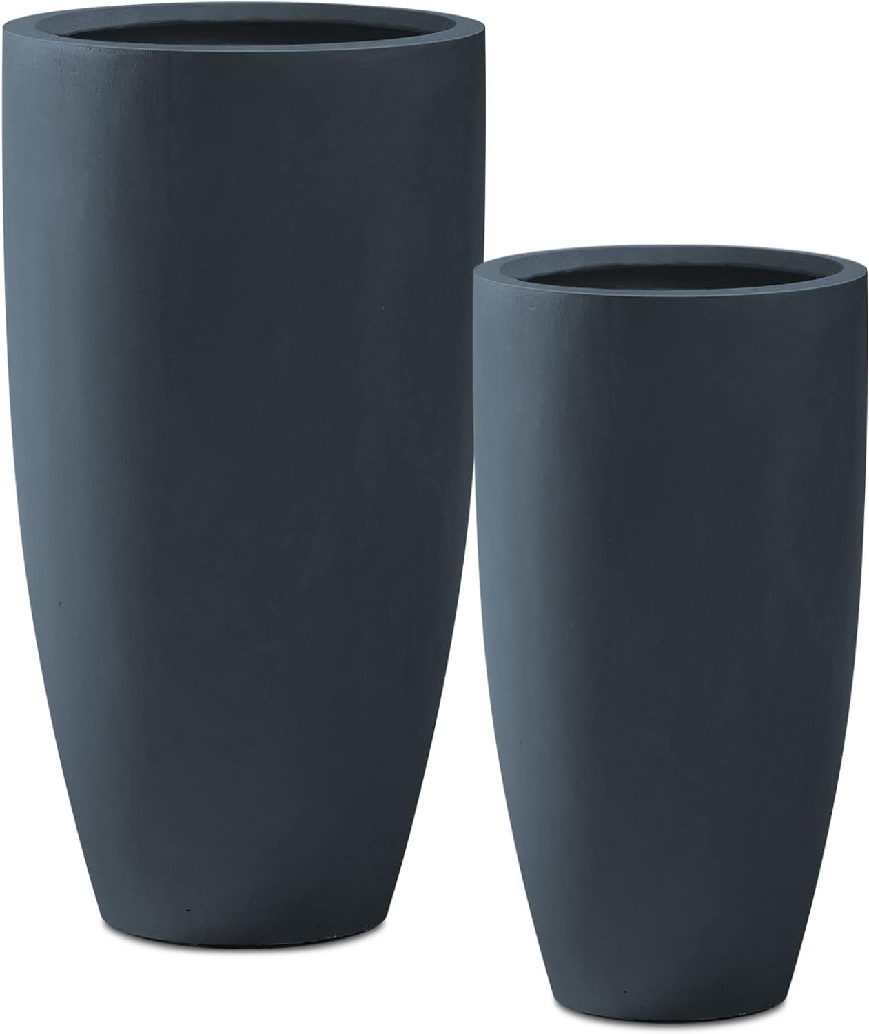 Kante 31.4" and 23.6" H Charcoal Finish Concrete Tall Planters Large Outdoor Indoor Decorative Pl... | Amazon (US)