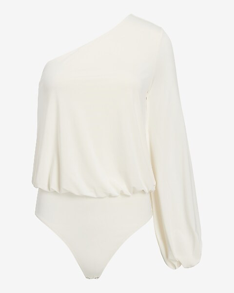 One Shoulder Long Sleeve Thong Bodysuit | Express