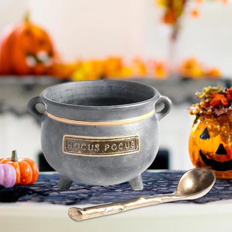 Halloween Cauldron with Spoon - Witches Bowl Hocus Pocus Party Decoration for Spooky Vintage Home... | Walmart (US)