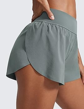 CRZ YOGA High Waisted Split Running Shorts for Women 3" - Comfy Mesh Liner for Workout Athletic G... | Amazon (US)