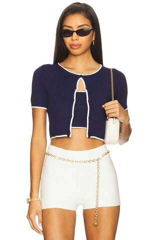 MAJORELLE Amy Cardi Set in Navy & White from Revolve.com | Revolve Clothing (Global)