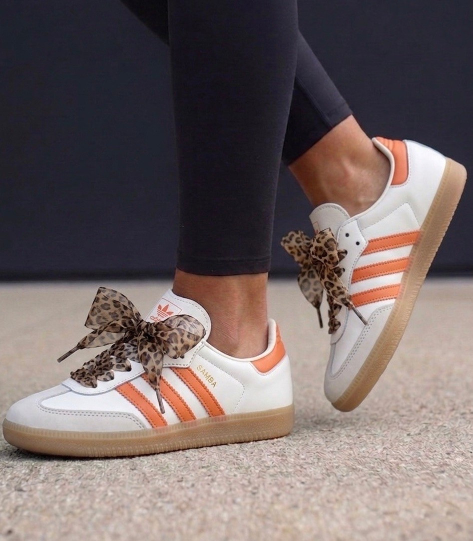 Adidas samba orange sneakers run true to size. Changed the laces for $10!