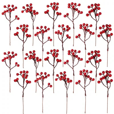 36 Pack 7 Inch Artificial Berry Stems - Red Holly Berry Picks for Christmas Tree Decoration Wreath Crafts Wedding Gift Holiday Season Winter Decor | Wayfair North America
