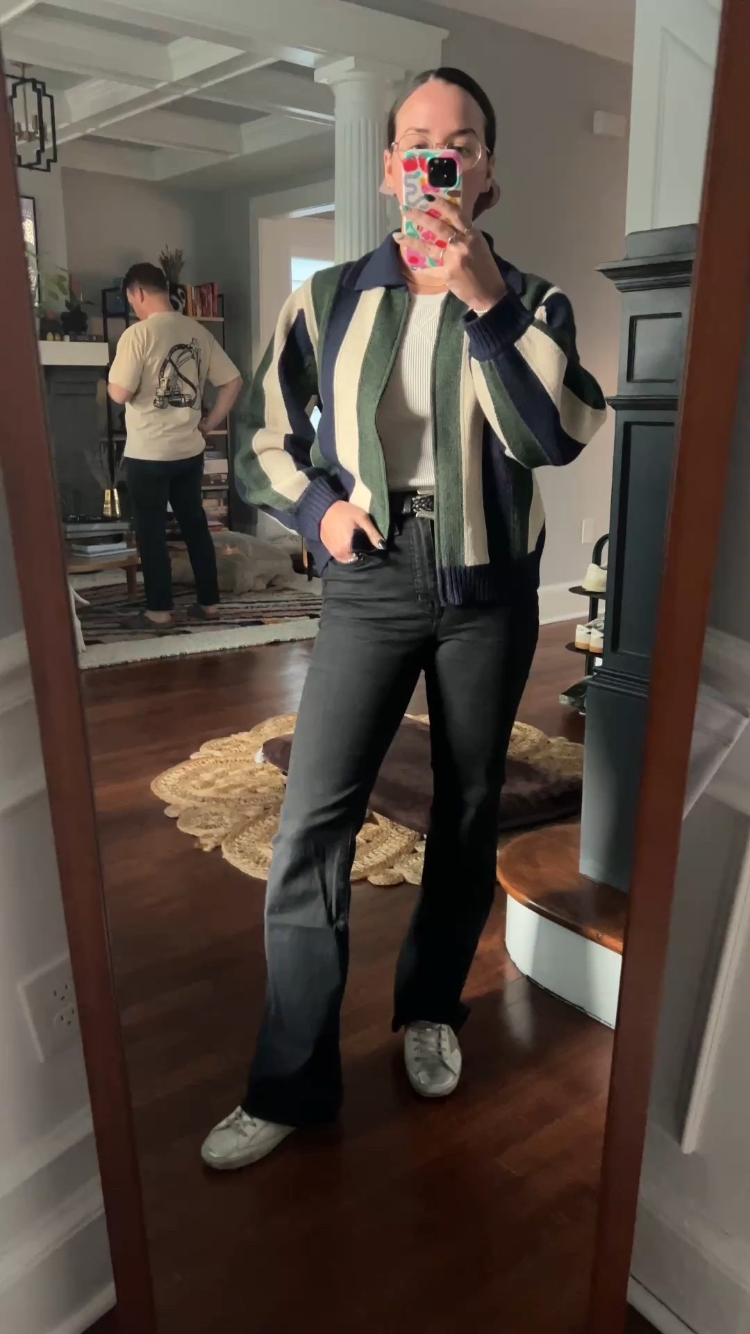 madewell. skinny flare. flare jeans. black flare jeans. casual outfit. date night. striped cardigan. the great. zip cardigan.  

 

#LTKWatchNow #LTKSaleAlert #LTKFindsUnder100