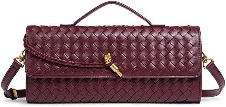 Woven Clutch Purses for Women, PU Leather Shoulder Crossbody Evening Bag Satchel Handbag for Form... | Amazon (US)