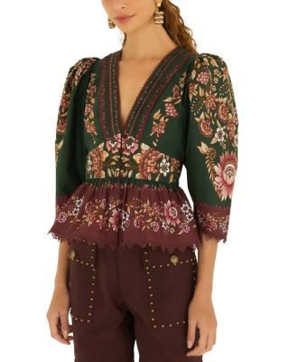 Farm Rio Daniela Cotton Peplum Blouse | Bloomingdale's (US)
