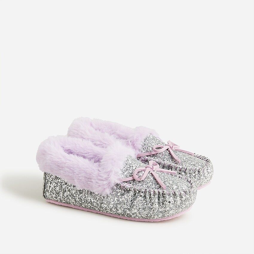 Girls' lodge slippers in rainbow glitter | J.Crew US