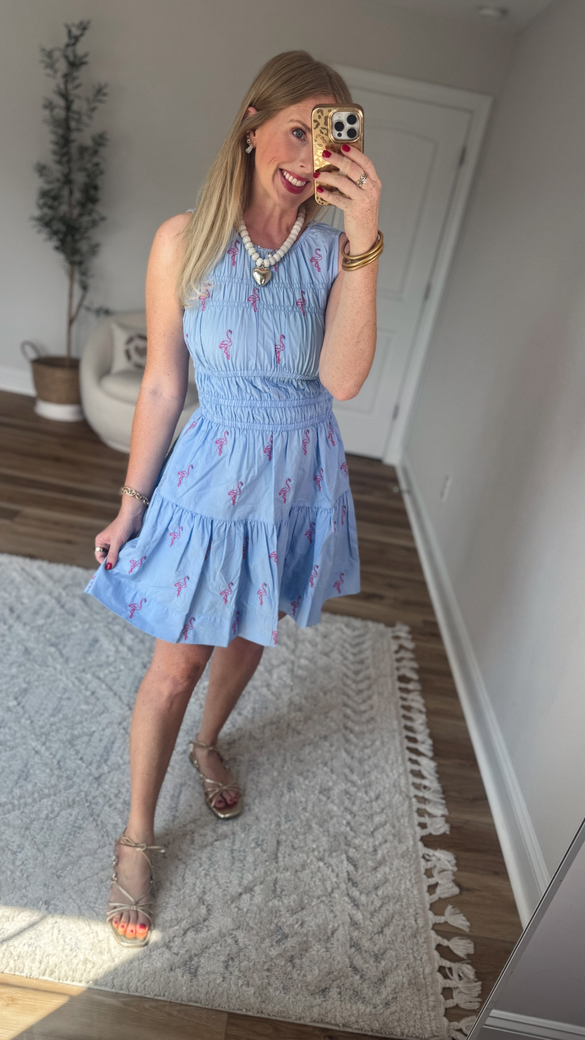 Weekend Walmart Wins try on
Embroidered flamingo smocked mini dress- small

#LTKootd #LTKmomlife