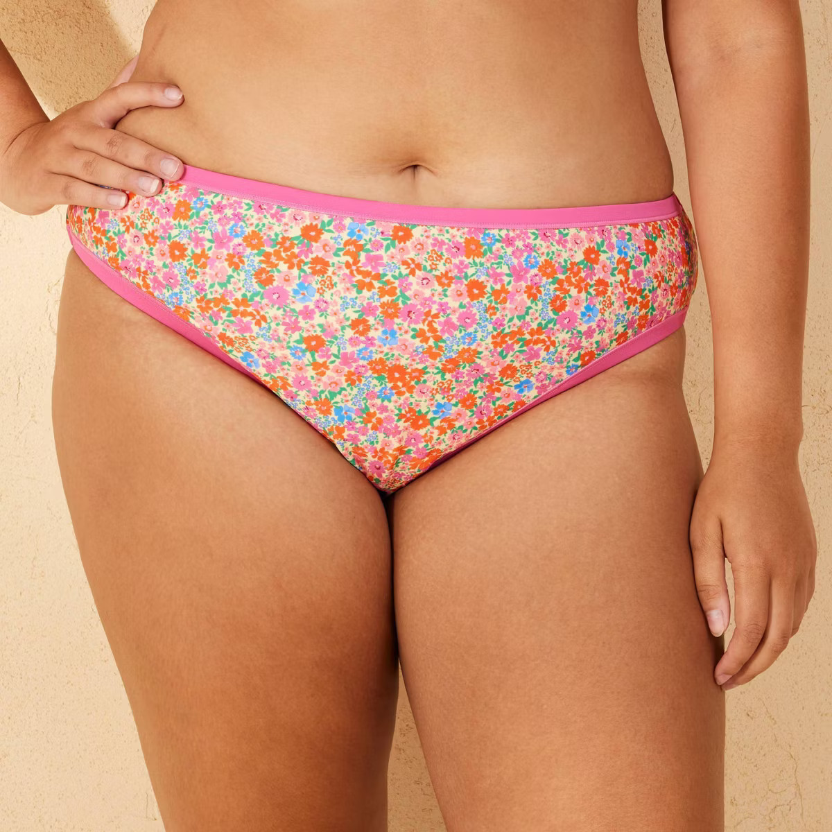 Women's High Leg Cheeky Bikini Bottom - Wild Fable™ Pink Floral Print | Target