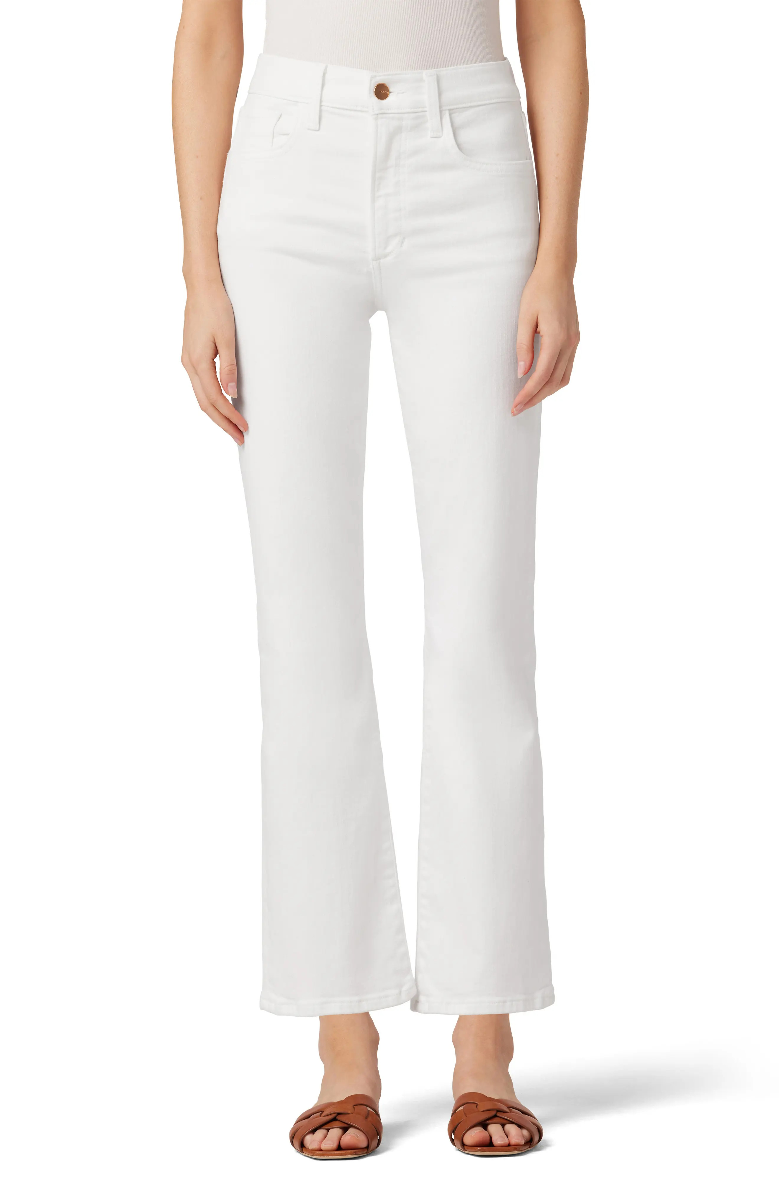 Joe's The Callie High Waist Ankle Bootcut Jeans in White at Nordstrom, Size 33 | Nordstrom