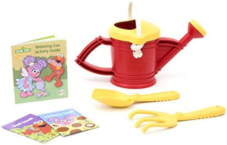 Green Toys Sesame Street Elmo Watering Can Outdoor Activity Set, Red/Yellow - 6 Piece Pretend Play,  | Amazon (US)