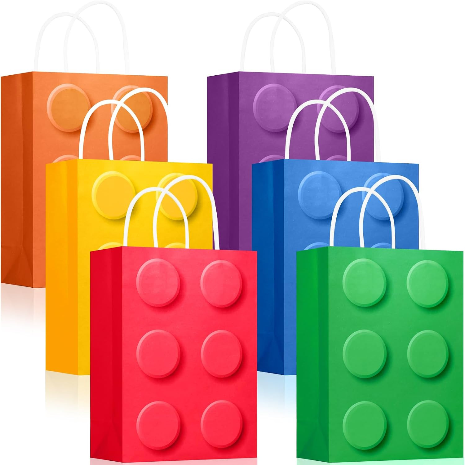 YOTNUS 24 PCS Building Block Party Favor Gift Bags with Handles | Amazon (US)