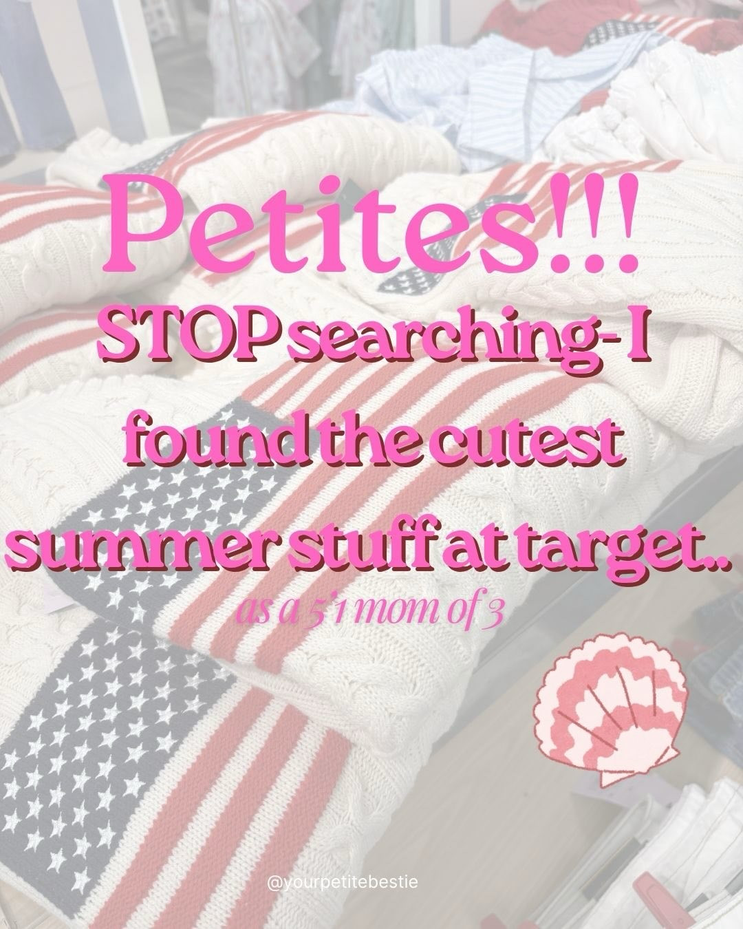 Instant add to cart! Comment CART for a 🔗 to everything! 🇺🇸 🌊 🐚 💕 

#petitestyle #petite #targetfinds #petitetarget #summertime styling styleinspo ootd outfitinspo cute top summerdress coastal bags travel purse clutch earrings