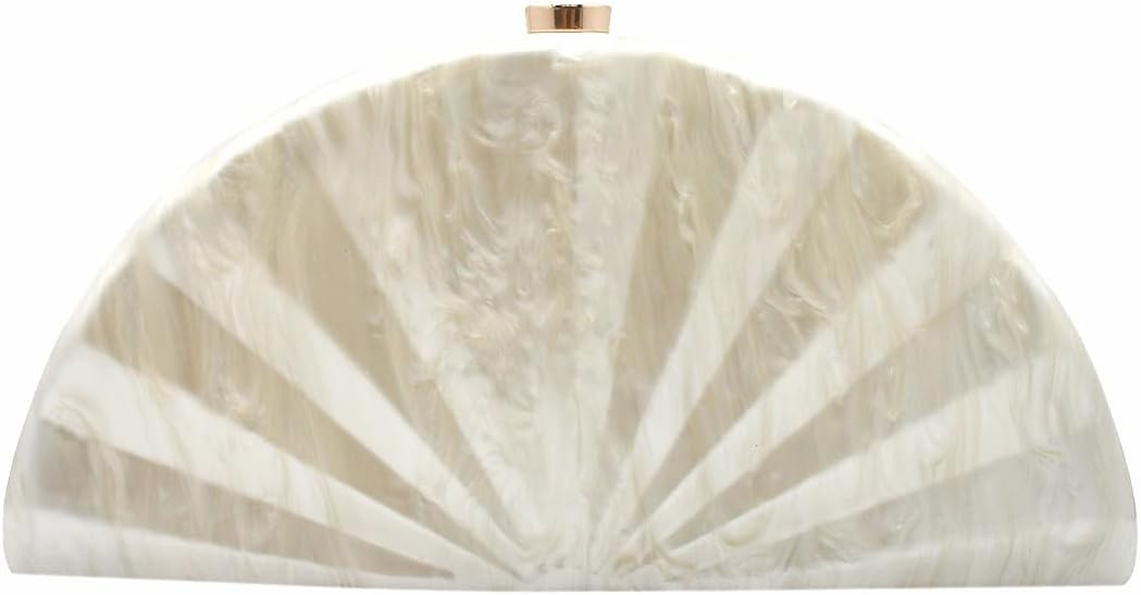 Women Fan Shell Acrylic Clutch Purse Marble Evening Bag Unique Handbag Cute Shell Clutch Wedding ... | Amazon (US)