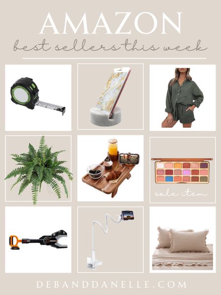 These are our top-selling products from Amazon for the week! My favorite eye shadow pallet and these Nearly Natural ferns are both on sale. I also sell in love with this two-piece lounge set as a work-from-home outfit. #home #workfromhomeoutfit #loungeset #outdoortools #bedroom 

#LTKSeasonal #LTKsalealert #LTKhome