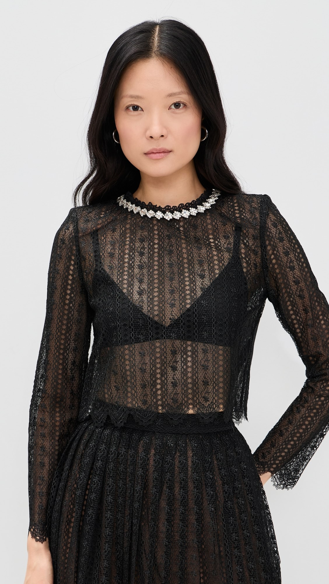 Black Organza Lace Top | Shopbop