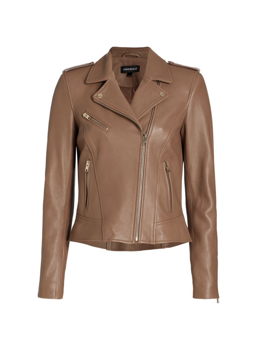 LAMARQUE Mellie Slim Leather Biker Jacket | Saks Fifth Avenue