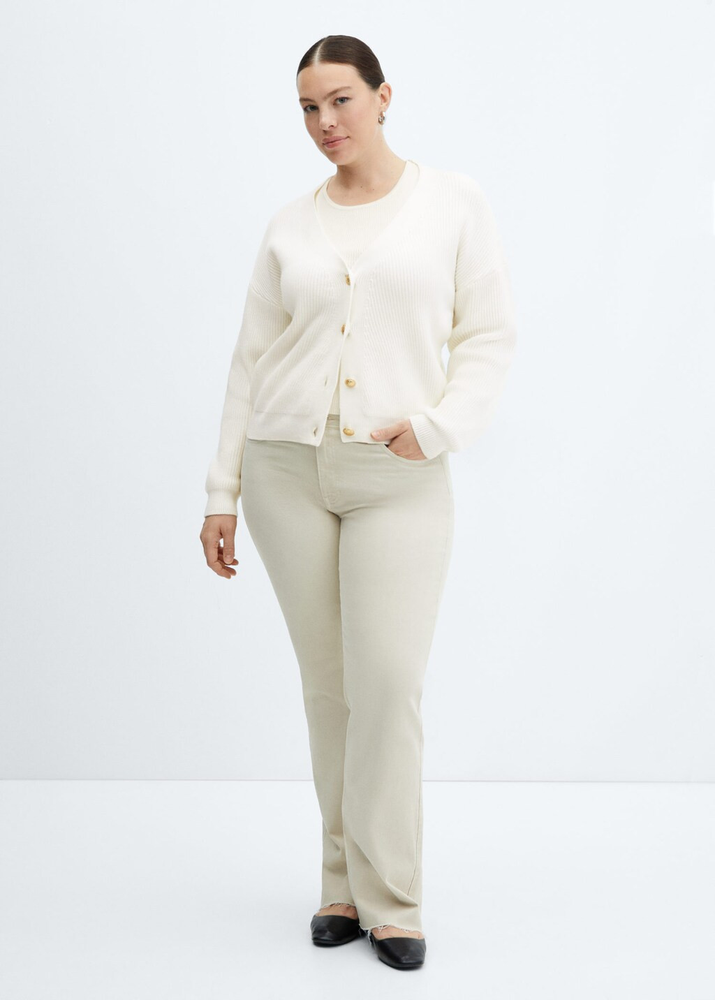 Geknöpfter cardigan mit rippstruktur -  Damen | Mango Deutschland | MANGO (DE)