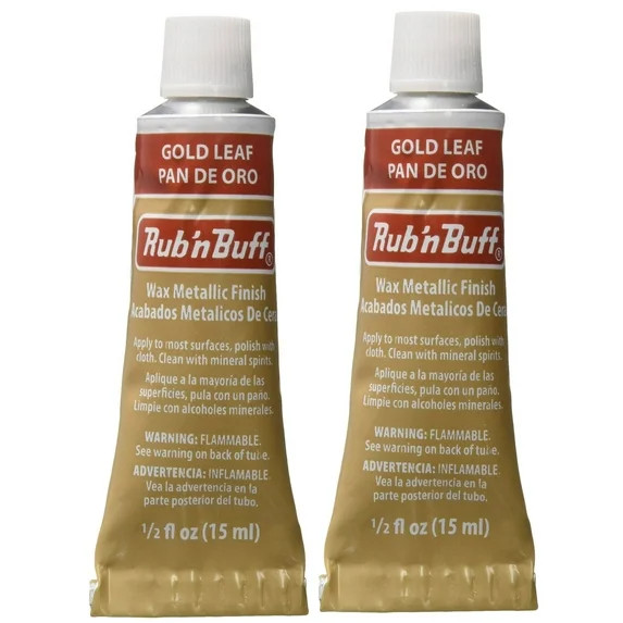Rub N Buff Wax Metallic Finish Gold Leaf 0.5 Fluid Ounce 2 Pack | Walmart (US)