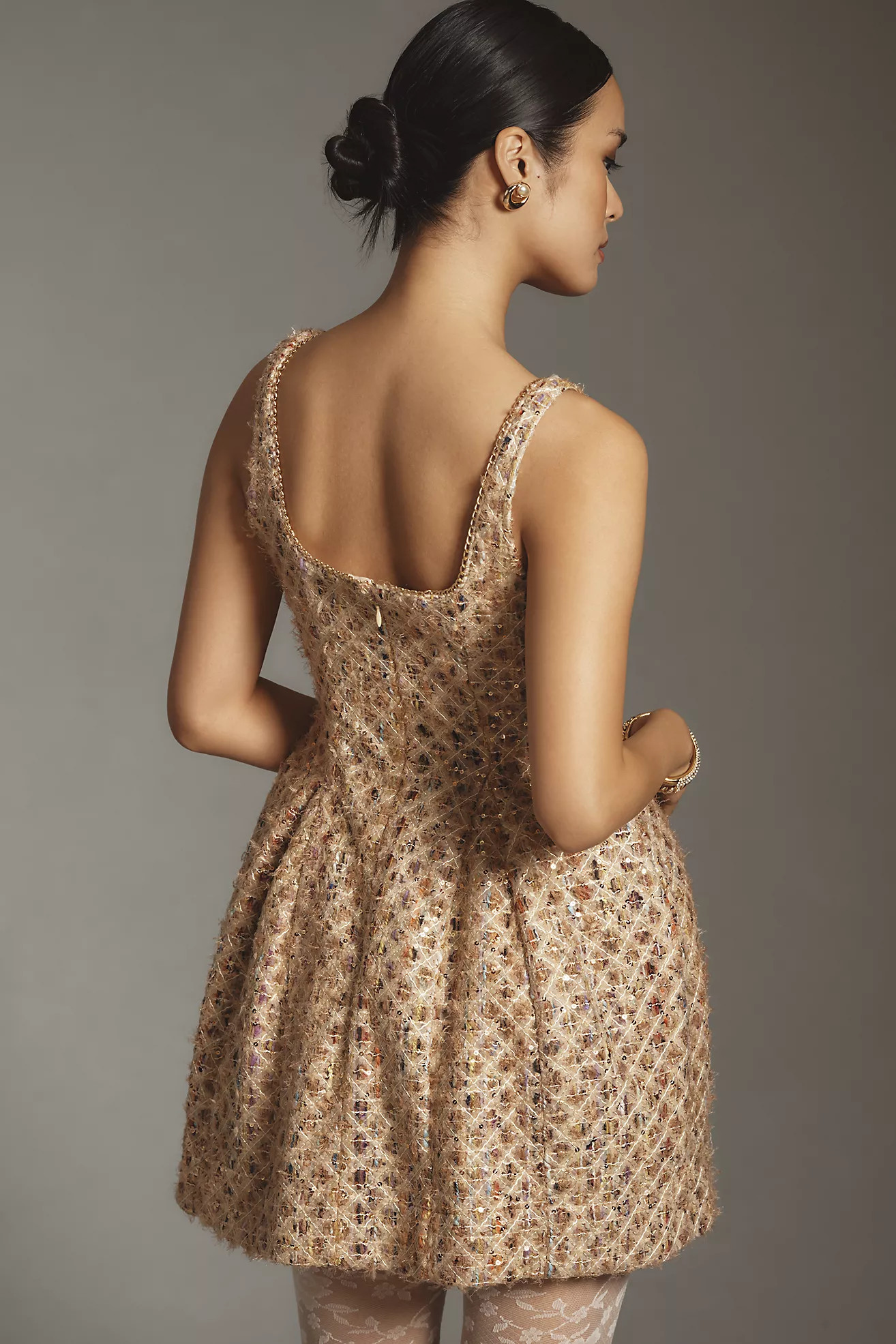 Maeve Tweed Fit & Flare Mini Dress | Anthropologie (US)