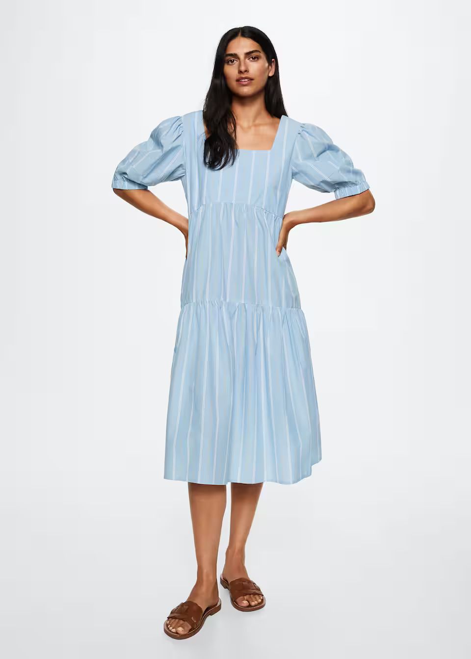 Striped cotton dress | MANGO (US)