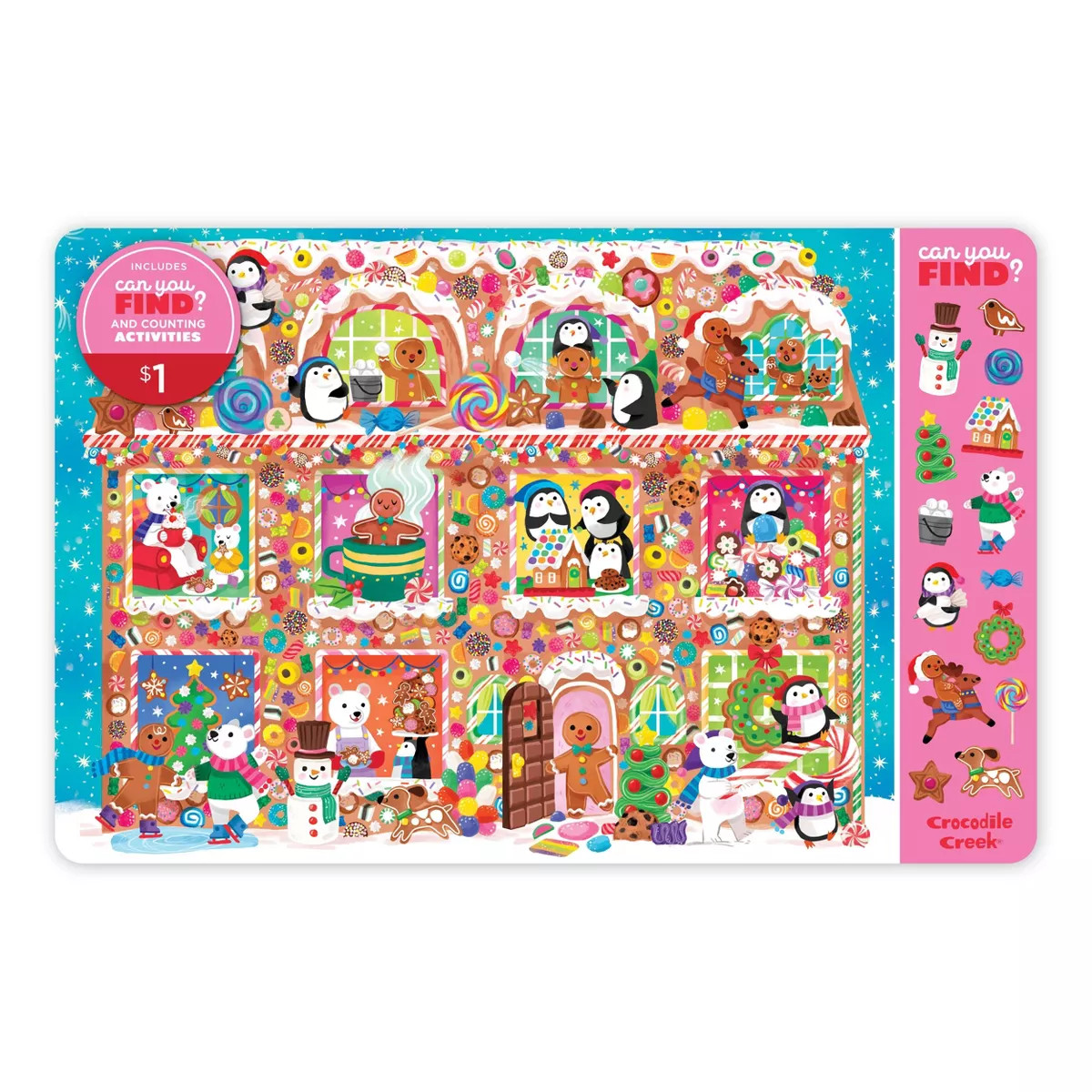 Crocodile Creek Holiday Double Sided Placemats Penguin | Target