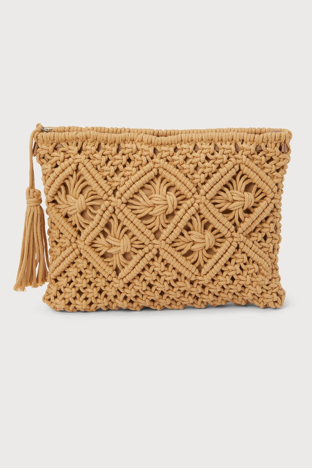 Festival Essential Tan Crochet Zip-Top Pouch | Lulus (US)