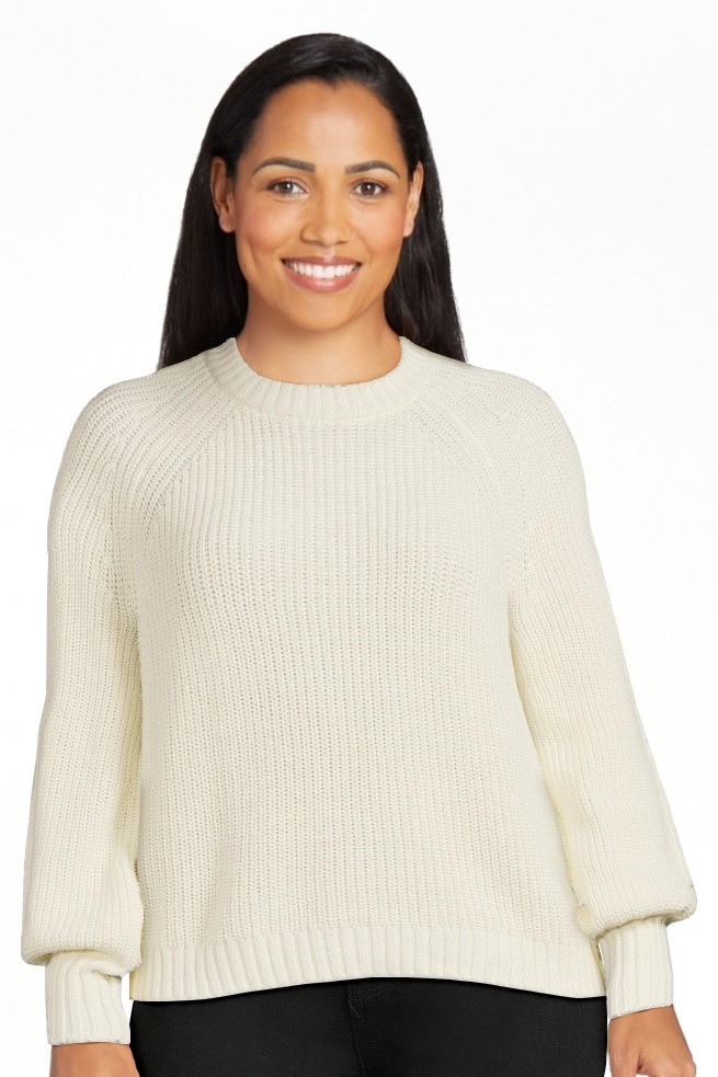 Free Assembly Women’s Shrunken Raglan Sweater with Long Sleeves | Walmart (US)