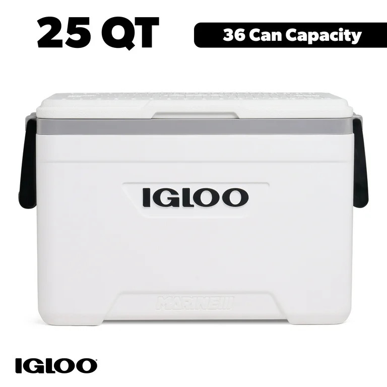 Igloo 25 QT Marine Hard Sided Cooler, White | Walmart (US)