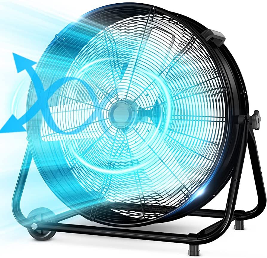 LifePlus Industrial Drum Fan 24 Inch, 3 Speed Air Circulation High Velocity Fan For Warehouse, Wo... | Amazon (US)