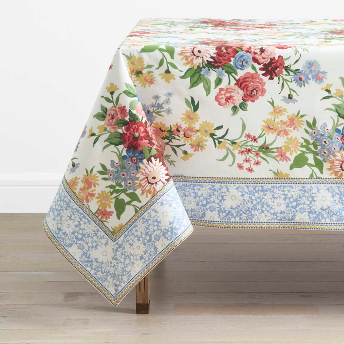 Garden Floral Cotton Tablecloth - Natures Bouquet, 70 in. x 90 in. | The Company Store