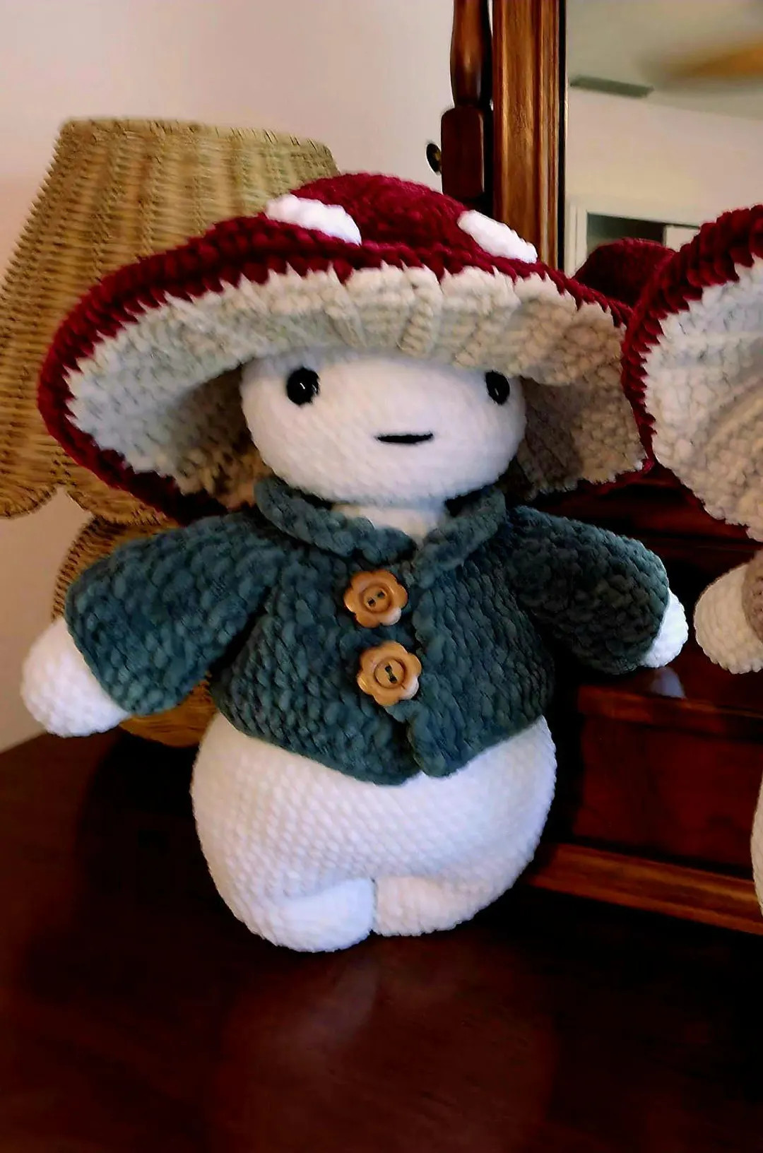 Handmade Crochet Mushroom Medium Plushie Mushroom Guy Boy Girl With Removable Cardigan - Etsy | Etsy (US)