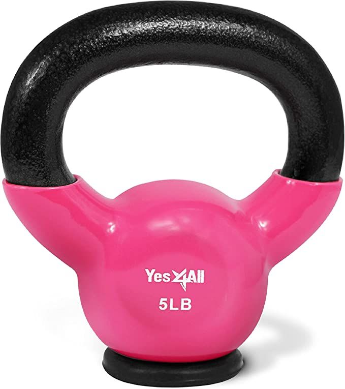 Amazon.com : Yes4All Vinyl Coated Kettlebell With Protective Rubber Base, Strength Training Kettl... | Amazon (US)