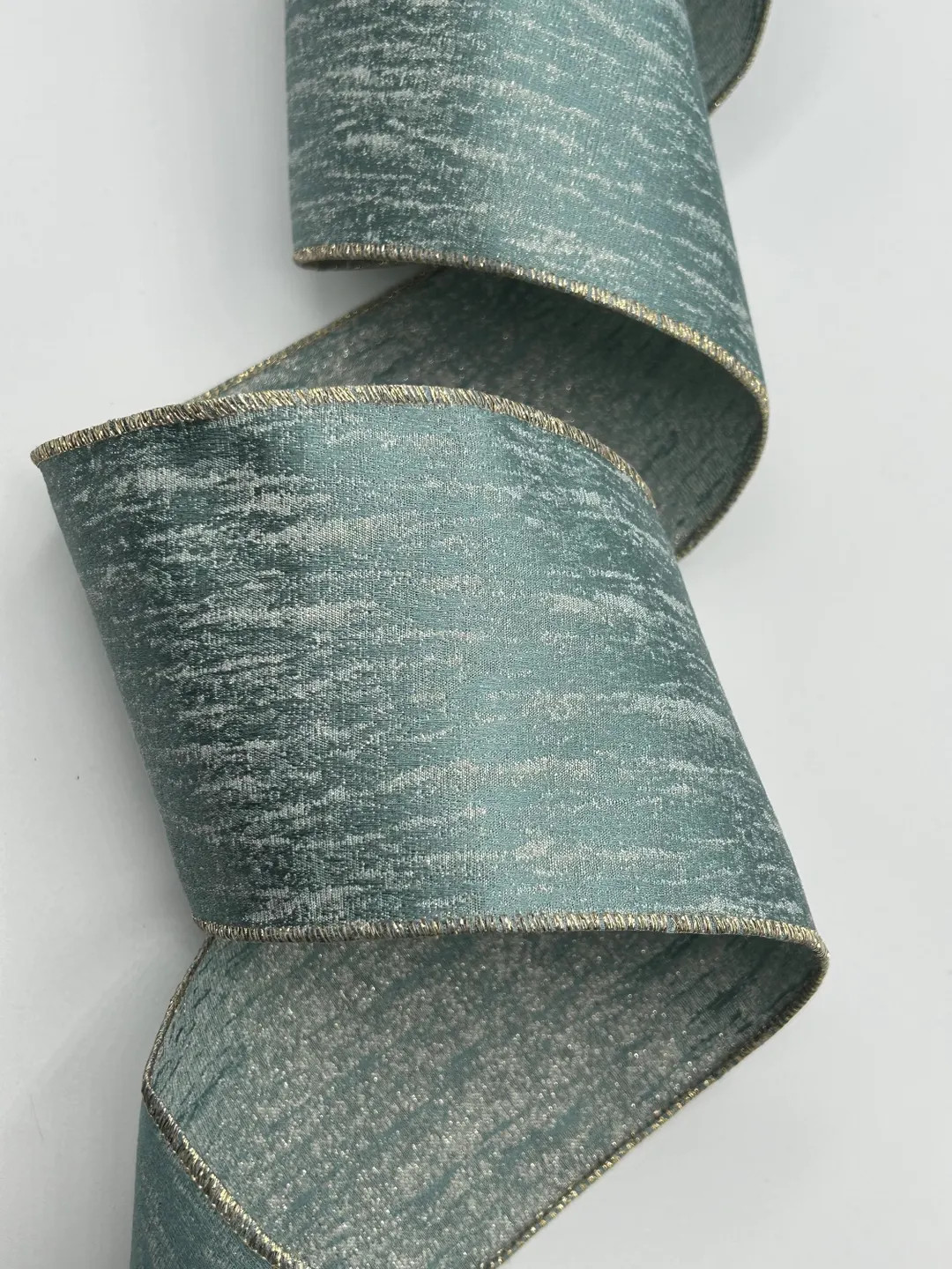 4" Gold Frosted Blue Jacquard Ribbon ~ Wired Edges ~ D Stevens ~ 10 Yard Roll - Etsy | Etsy (US)