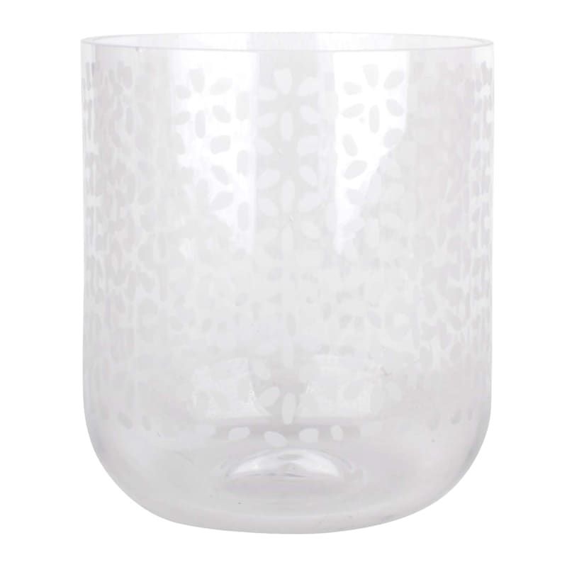 Tracey Boyd Floral Etched Clear Glass Vase, 5" | At Home