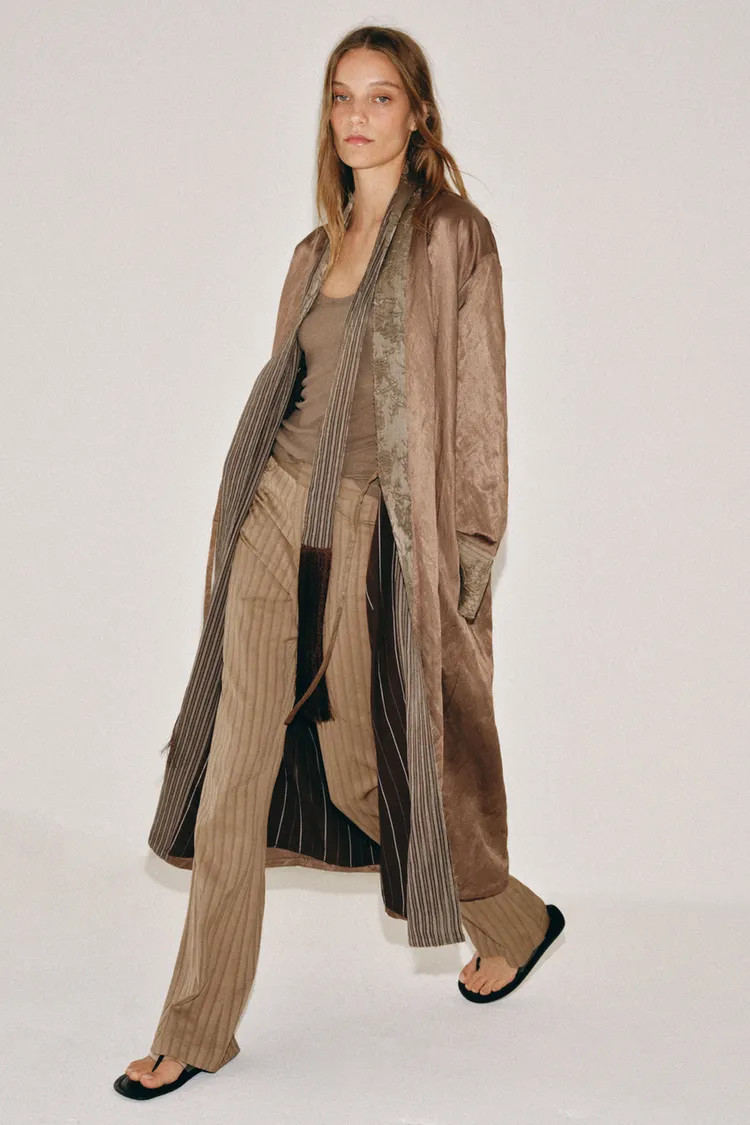 ZW COLLECTION JACQUARD KIMONO WITH SCARF | Zara UK