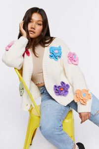Chunky Floral Cardigan Sweater | Forever 21 (US)